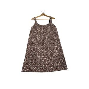 H&M Corduroy Floral Mini Dress XS A Line 90s Minimalist Soft Grunge NWT